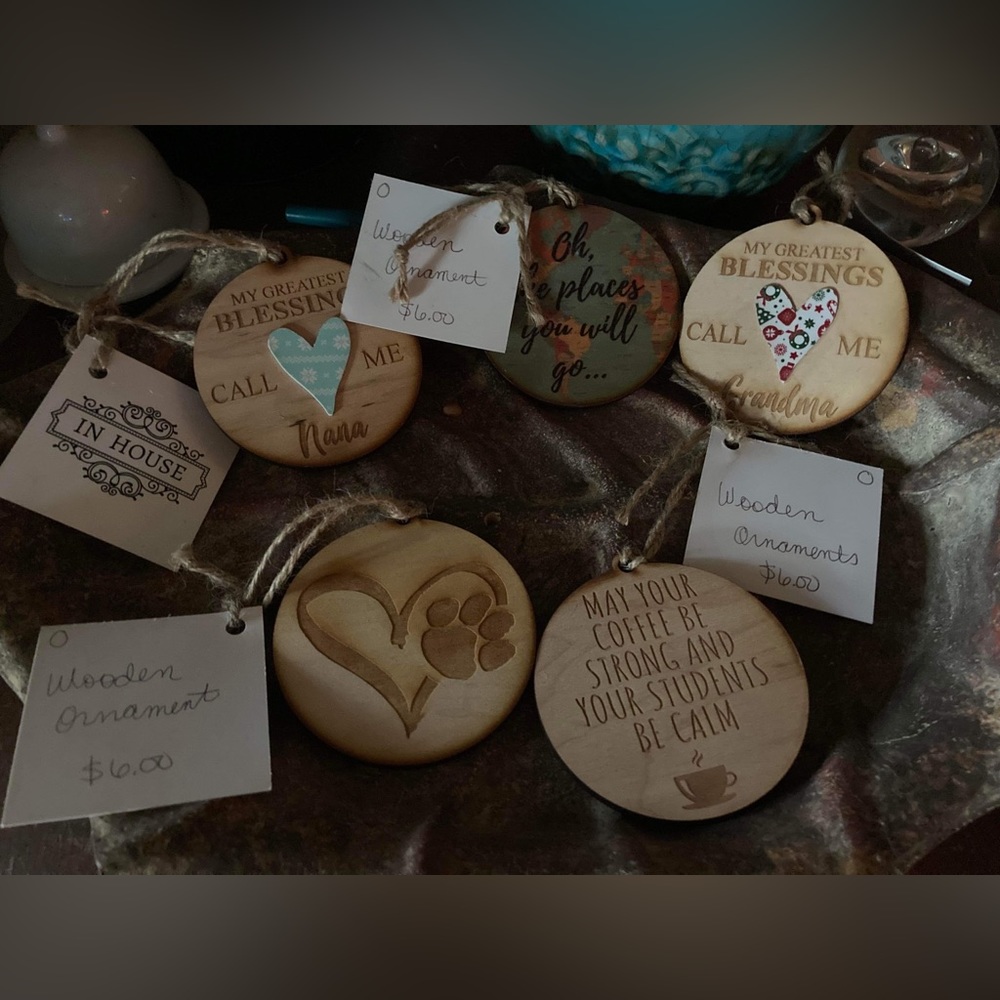 Round Wood Ornaments